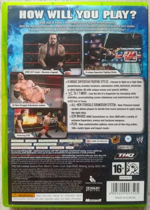 WWE Smackdown vs Raw 2008 - Xbox 360