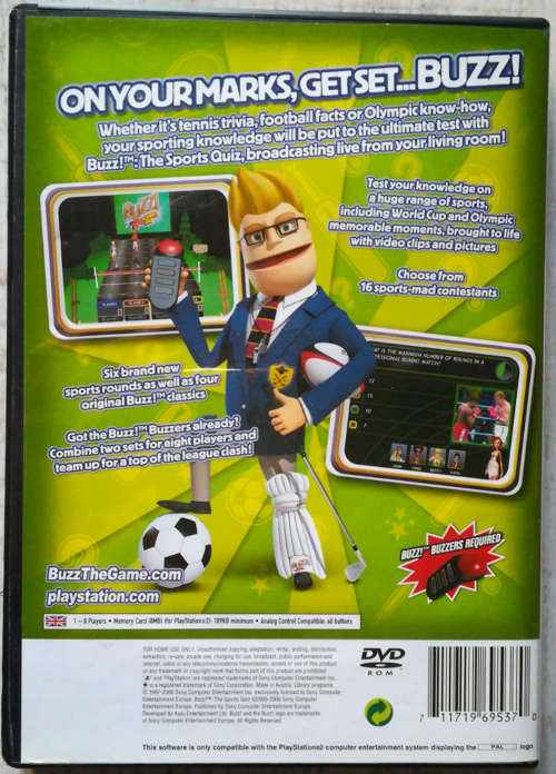 Buzz Sports Quiz + Buzzers (Set of 4) - PS2
