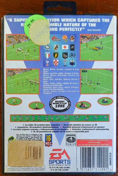 Rugby World Cup 1995 - Mega Drive