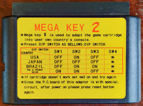 Mega Key 2 (Makes MD games Region Free) - Mega Drive