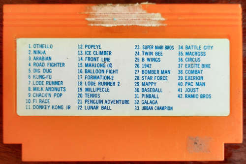 42 in 1 (Othello, Donkey Jr, Popeye, Mario, Bomber Man, Circus, Mappy) Orange - Famiclone (Retro)