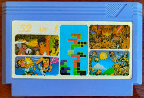 52 in 1 (Adventure Island, Goonies, Legend of Kage, Mario, Donkey Kong) purple - Famiclone (Retro)