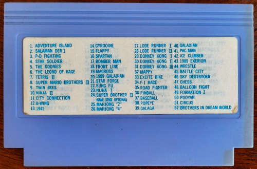 52 in 1 (Adventure Island, Goonies, Legend of Kage, Mario, Donkey Kong) purple - Famiclone (Retro)