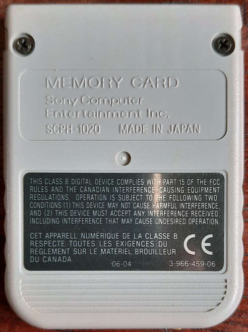 Official PS1 Memory Card