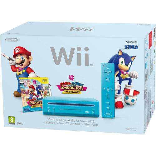 Boxed Blue Wii Console Mario & Sonic at the Olympics 2012