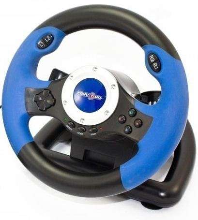 Steering Wheel PS2 (Play-On) Blue/Black