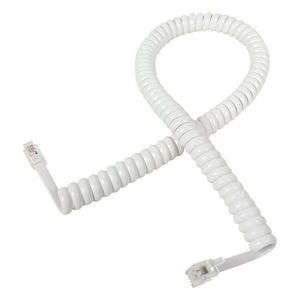 Telephone Handset Curly Cord White