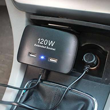 120W Extended Socket - 2 x USB + 3 x Socket