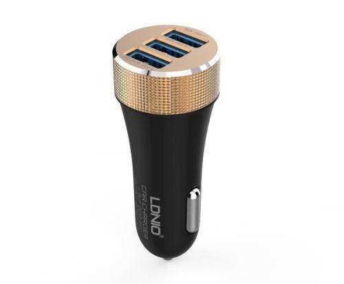Ldnio 3 Port USB Port Car Charger with FREE Lightning Cable