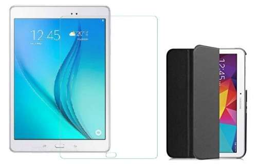 Tempered Glass Screen Protector And Book Cover for Samsung Galaxy Tab S2 9.7" - T810/T815