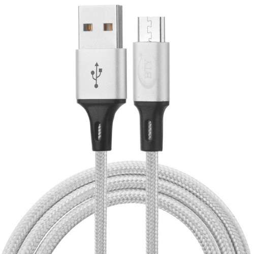 Micro USB Braided High-Speed Data Charging Cable - White