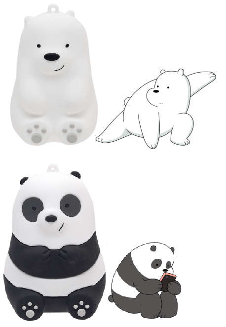 We Bare Bears Panda Ice Bear Powerbank - 6000 MAh