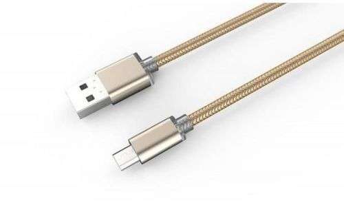 Gold Braided MICRO 2M Charging Cable
