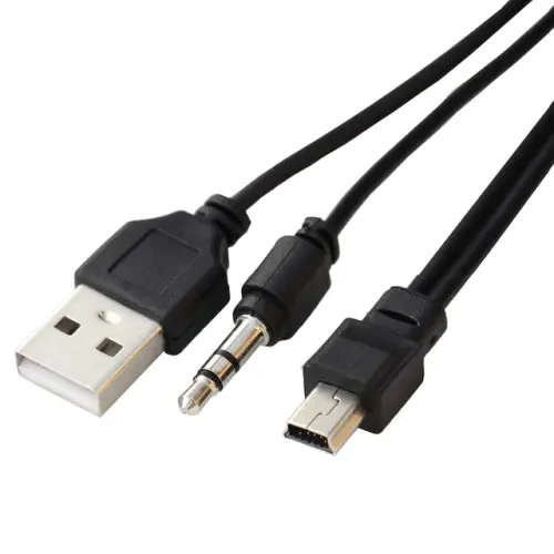 2 in 1 Mini USB to Jack 3.5mm AUX cable/USB Male for Bluetooth speakers
