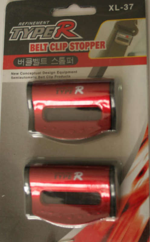 2 x Red Seatbelt Clips Stoppers