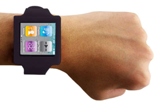 Black Silicone Watch Band for Apple Ipod Nano 6th Gen