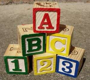 Simple ABC / 123 Blocks - Set of 12