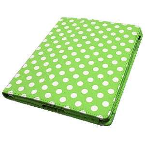 Lime Green Polka Dot Cover for Ipad 2 / 3 + Free Stylus