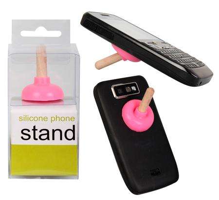 Cellphone Stand Silicone Plunger - Pink