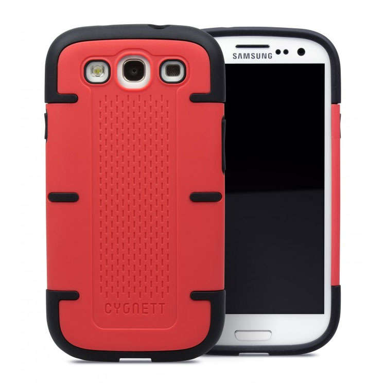 Cygnett Workmate Shock Absorbing Cover for Samsung Galaxy S3 i9300 - Red WITH FREE SCREEN PROTECTOR