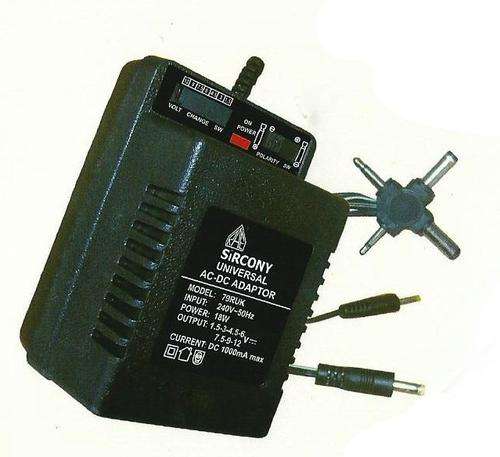 AC/DC Power Adaptor DC 3V 4.5V 6V 7.5V 9V 12V (1000mA / 1A)