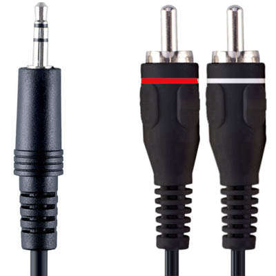 Bandridge VAL3402 3.5mm Stereo Jack to 3 RCA AV Cable 2m Branded Product