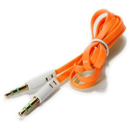 Flat Aux Cable > 1 m - Orange - HD Audio