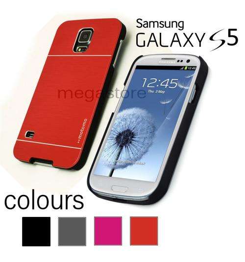 Samsung Galaxy S5 i9600 Aluminium Brushed Metal Hard Case with FREE Screen Protector