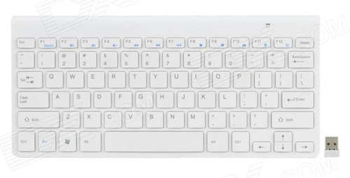 Wireless 78-Key Keyboard for Desktops / Laptops - White (2 x AAA)