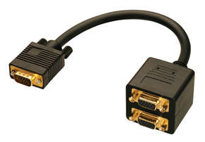 VGA Splitter Y Cable for Dual VGA Displays or connect 2 Devices on 1 Monitor