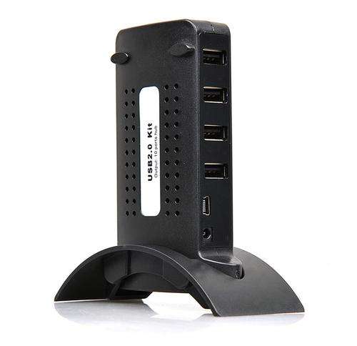 USB Powered 10 Port USB 2.0 Hub -  Power Adapter & Stand