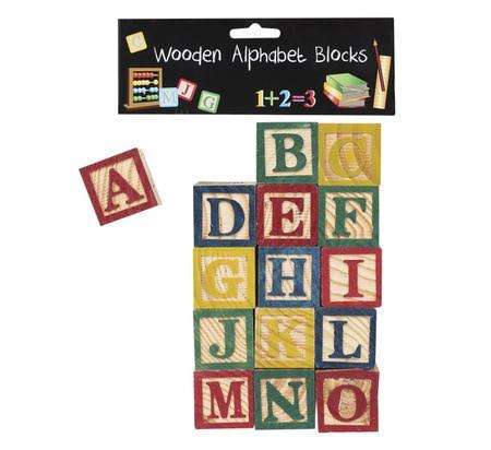 15 Piece Wood ABC Alphabet Blocks