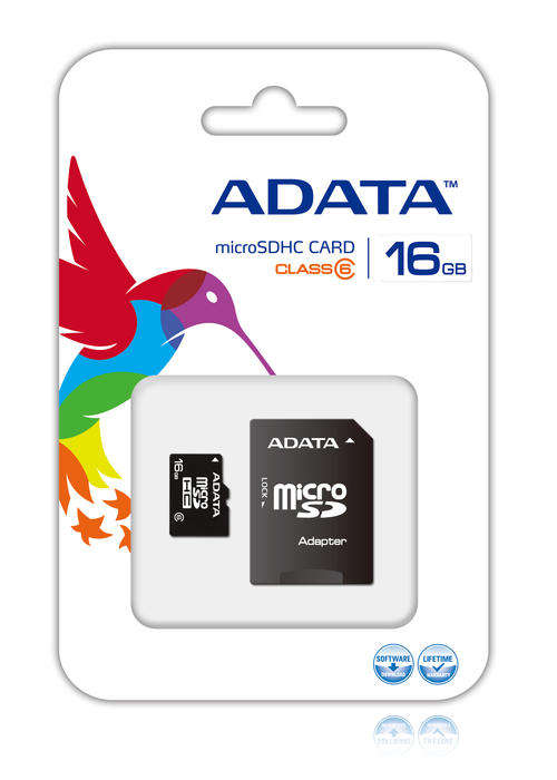 ADATA 16Gb Micro SD Card with SD Adaptor - SDHC - Class 10