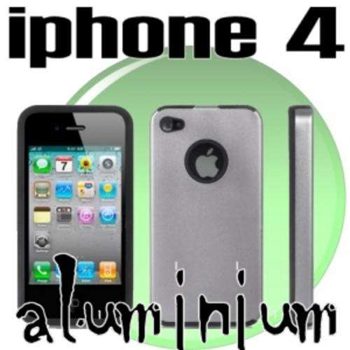 Iphone 4 4G Aluminium Back case with Black Silicone Lining