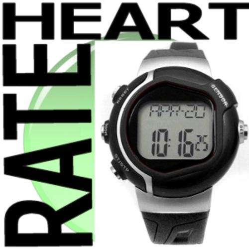 Digital Watch with Heart Rate / Pulse Monitor | Black and Silver