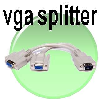 VGA Splitter Y Cable for Dual VGA Displays or connect 2 Devices on 1 Monitor