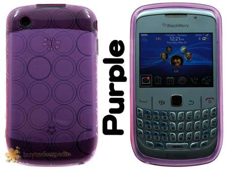 Purple Soft Gel Clear TPU Skin Pouch for Blackberry Curve 8520 9300