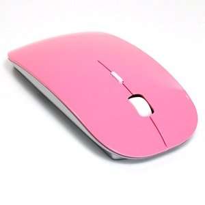 Pink Super Flat Ultra Thin Wireless Optical Mouse USB