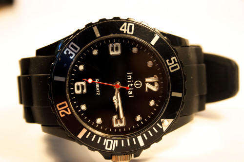 Initial Active Style Unisex Watch - Black