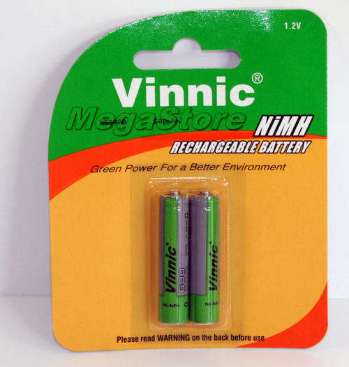 2 Pack 600mah AAA NIMH Rechargeable Batteries