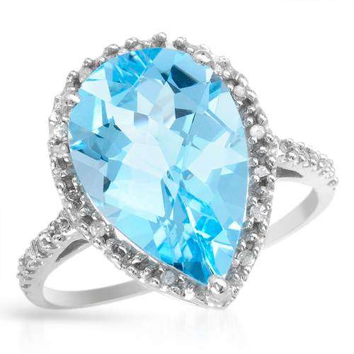 USA CERTIFIED! 6.10 CTW Topaz Gold Ring Size 7 **10K White gold**