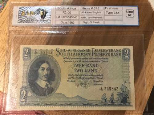 GRADED UNCIRCULATED R2 RISSIK BANK NOTE