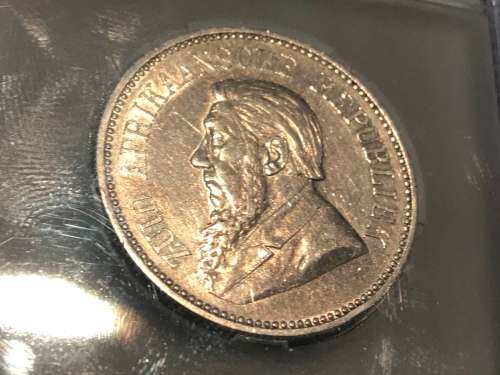1892 ZAR HALF CROWN ( AU 50 )
