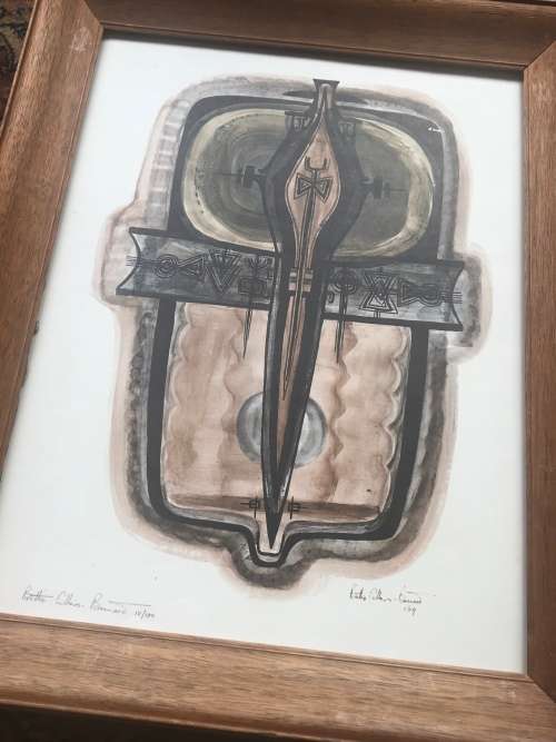 BETTIE CILLIERS- BARNARD ( 1914 - 2010 )  ABSTRACT WITH CROSS