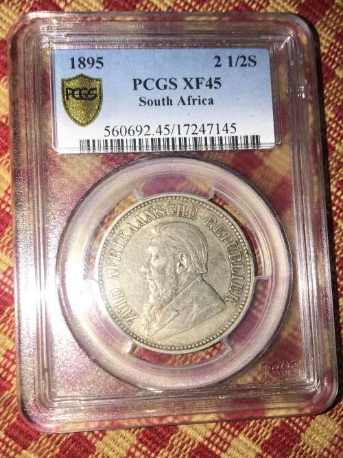 1895 ZAR  HALFCROWN ( XF 45 )
