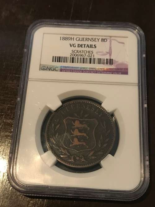 NGC GRADED 1889 H GURSNEY 8 Doubles Coin