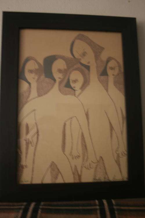 BETTIE BARNARD CILLIERS(LITHOGRAPH GATHERED FIGURES)