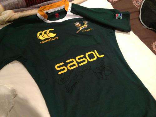 OFFICIAL RUGBY JERSEY USED FOR TV AD ( springboks vs British lions)