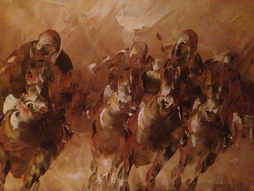 HORSE RACING ON SAND TRACK