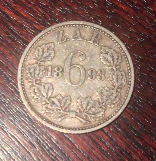 1893 SIXPENCE ( rare !! )